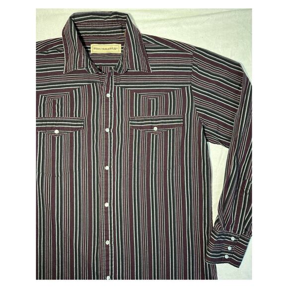 Bit & Bridle Men's Long Sleeve Pearl Snap Button Up Size Large - Picture 3 of 5